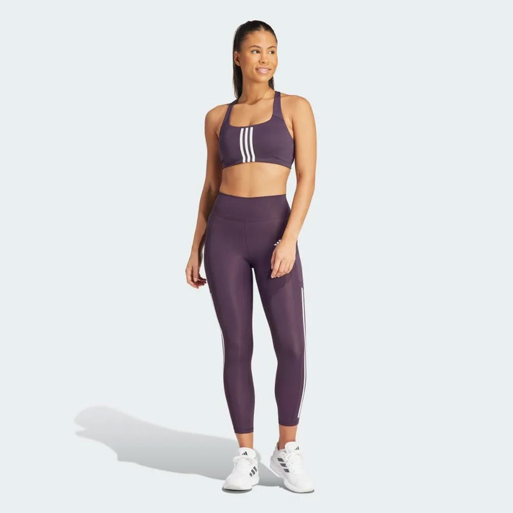 Adidas Optime 3-Stripes Full Length Women's Training Leggings - Purple