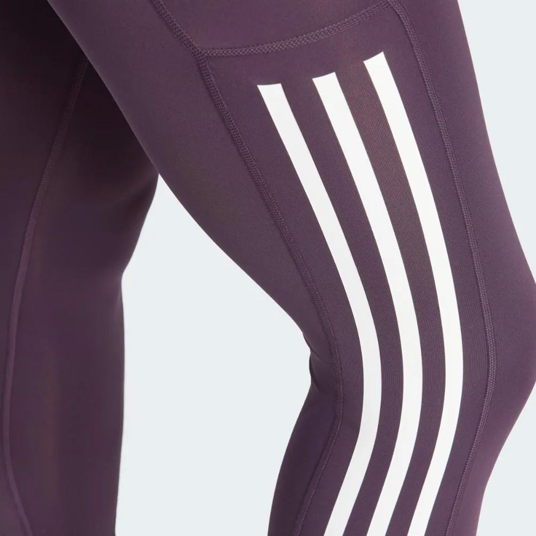 Adidas Optime 3-Stripes Full Length Women's Training Leggings - Purple