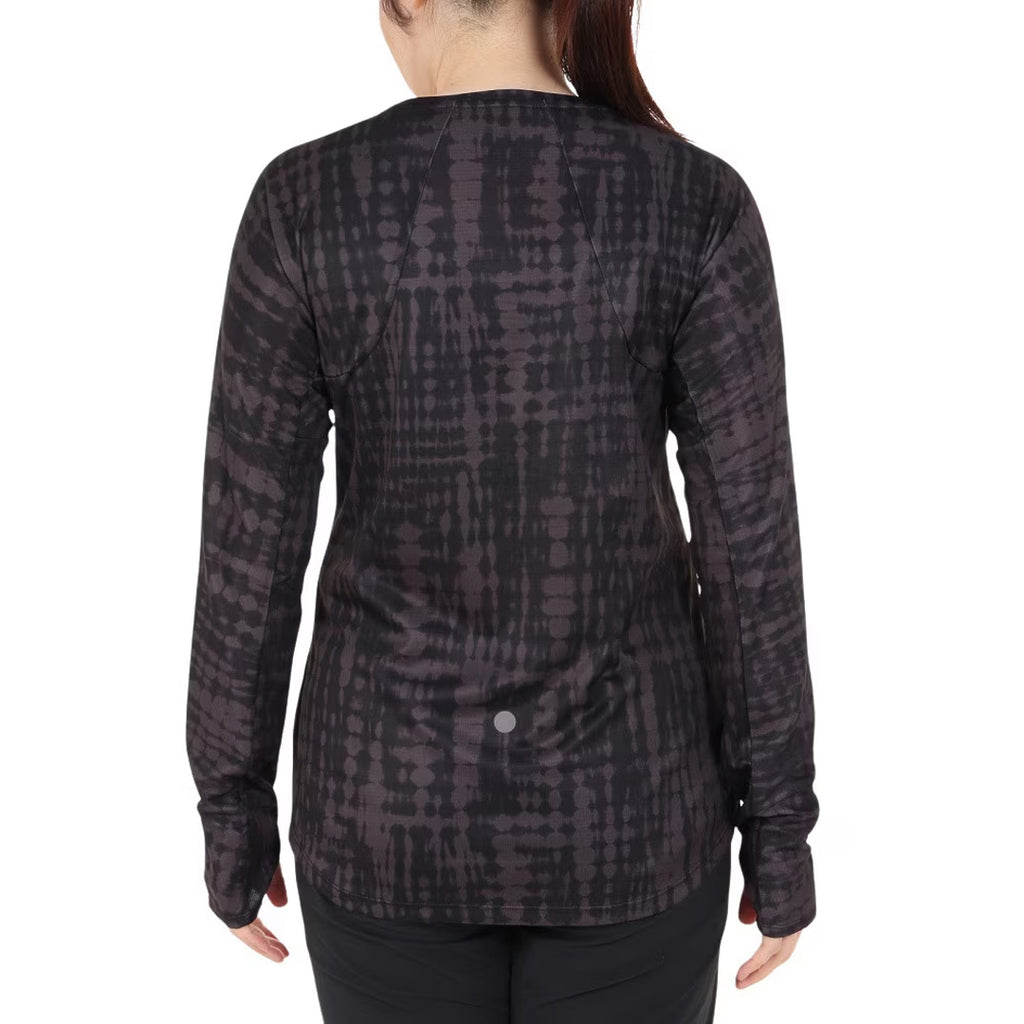 Asics All Over Print Women's Running T-Shirt Long Sleeve - Black