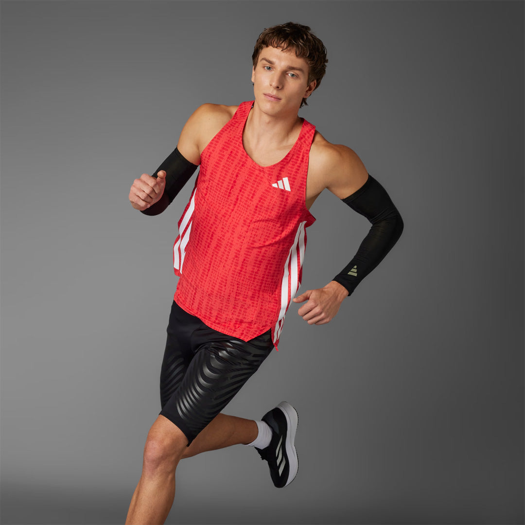 Adidas Adizero Running Men’s Racing Singlet - Semi Lucid Red / Pure Ruby
