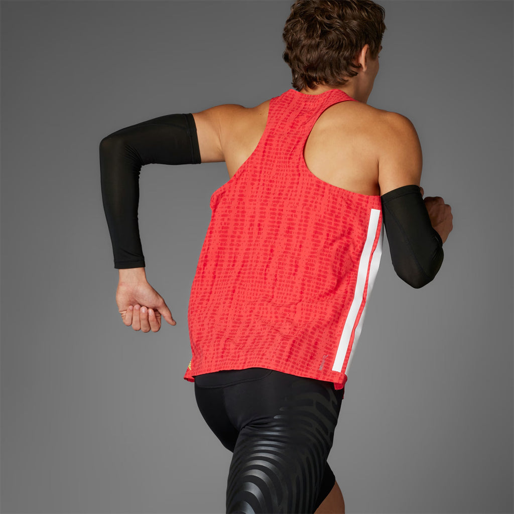 Adidas Adizero Running Men’s Racing Singlet - Semi Lucid Red / Pure Ruby