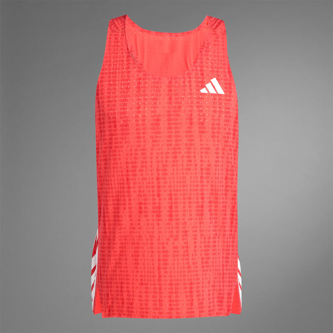 Adidas Adizero Running Men’s Racing Singlet - Semi Lucid Red / Pure Ruby