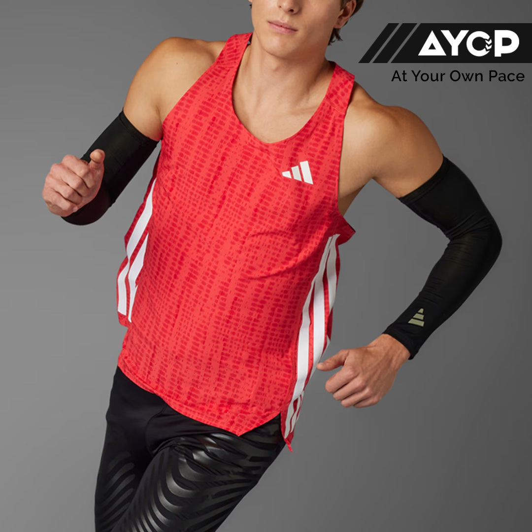 Adidas Adizero Running Men’s Racing Singlet - Semi Lucid Red / Pure Ruby