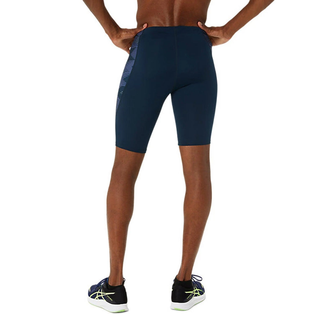 Asics Graphic Mid Tight Men's Running Tights - French Blue