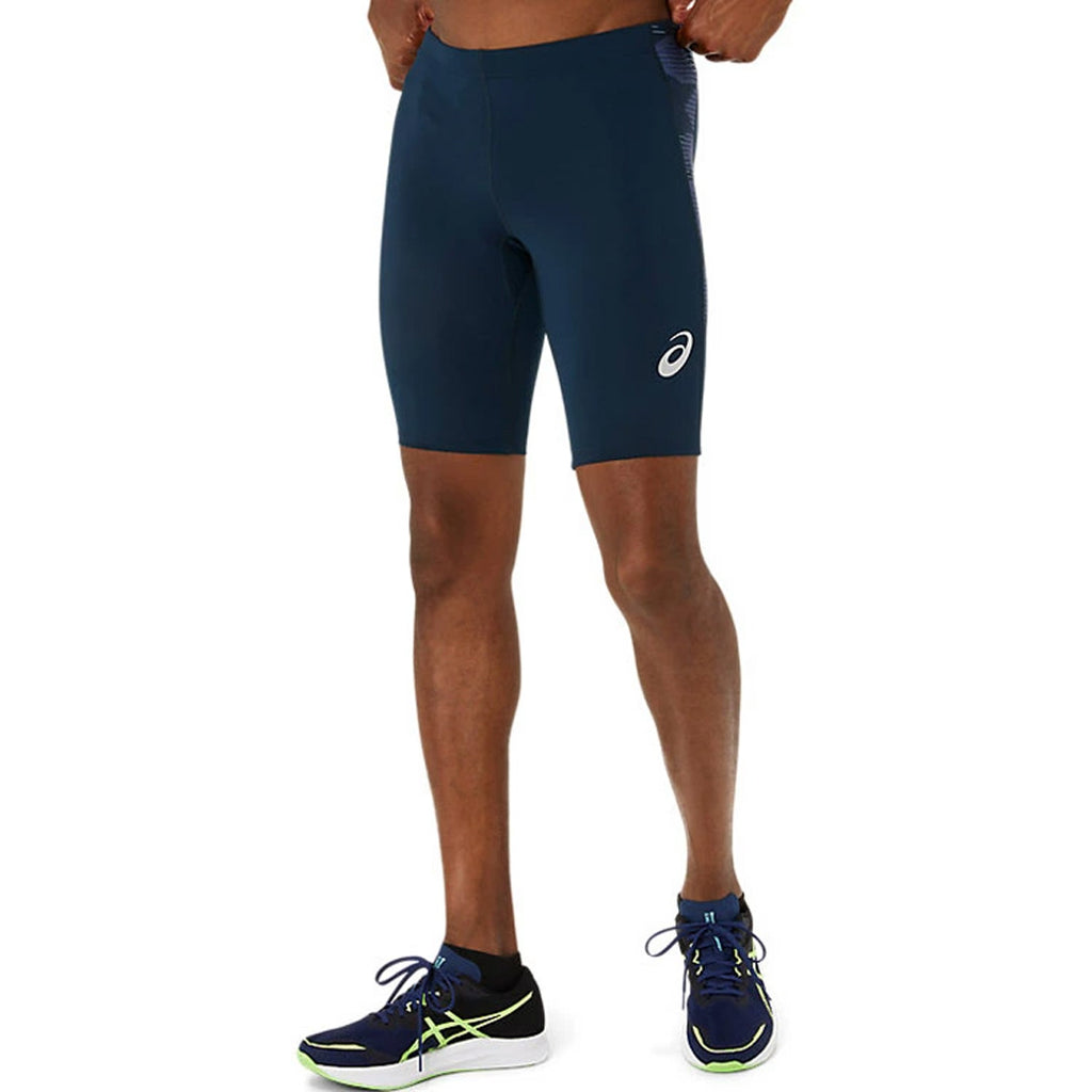 Asics Graphic Mid Tight Men's Running Tights - French Blue