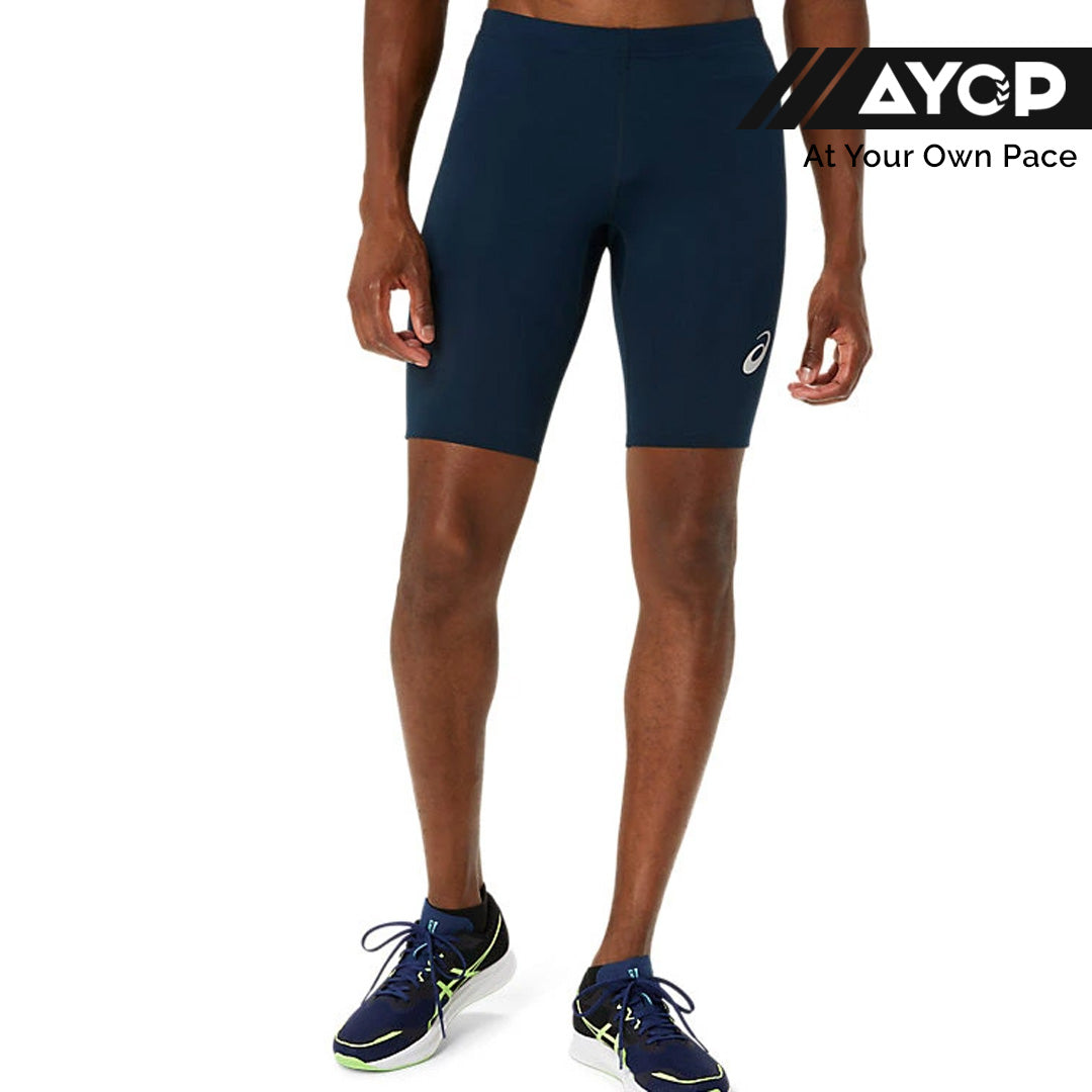 Asics Graphic Mid Tight Men's Running Tights - French Blue