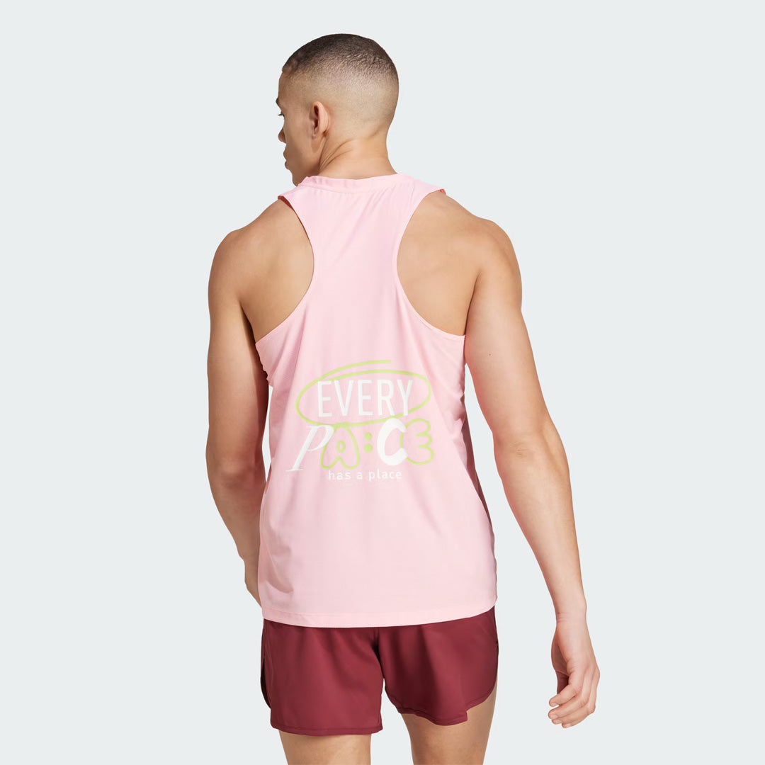 Adidas Own the Run Runners Men's Running Tank Top - Pink Spark