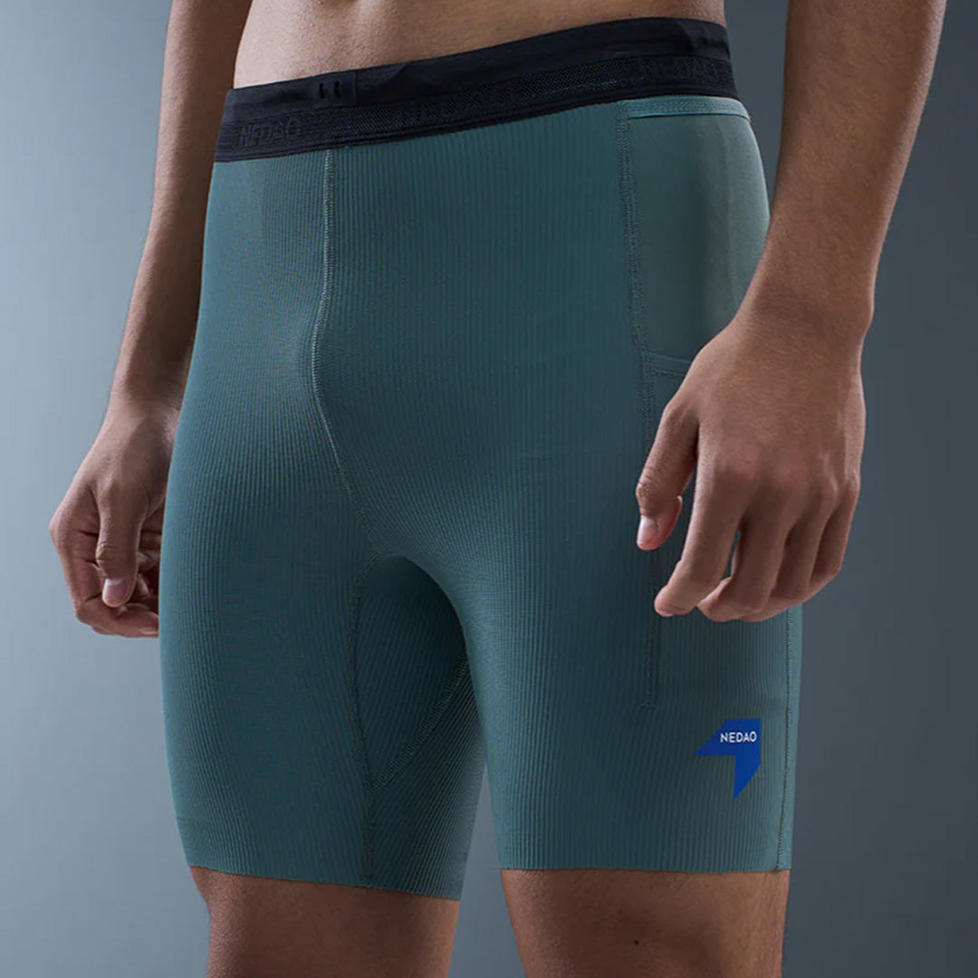 Nedao VelocityX 1/2 Length Pro 7-inch Men's Running Tights - Black