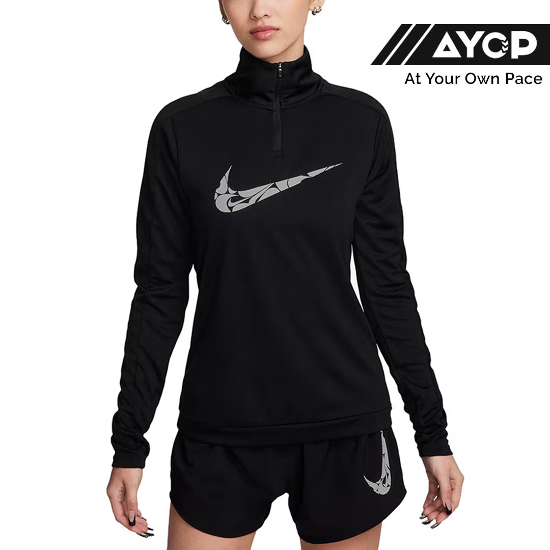 Nike Dri-FIT Swoosh 1/4-Zip Mid Layer Women's Running Jacket - Black