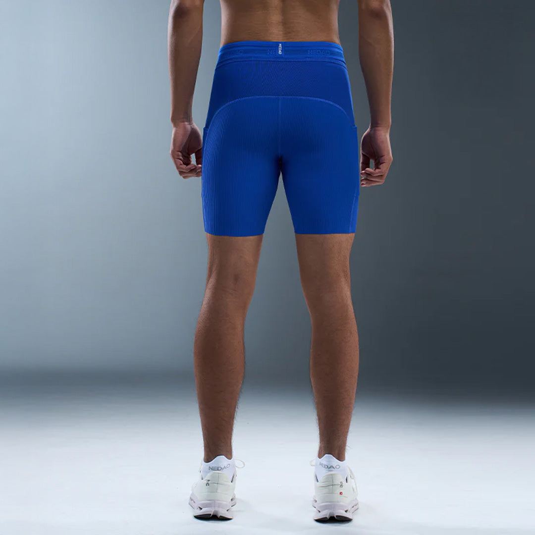 Nedao VelocityX 1/2 Length Pro 7-inch Men's Running Tights - Nedao Blue