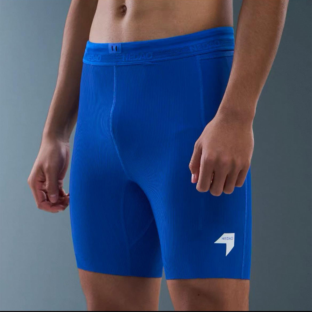 Nedao VelocityX 1/2 Length Pro 7-inch Men's Running Tights - Nedao Blue