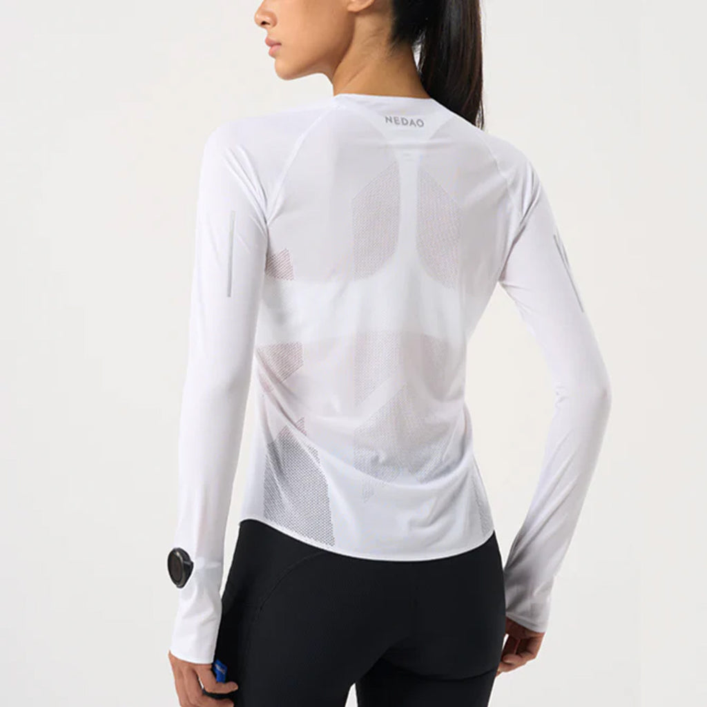 Nedao QiFlow Ventilated Women's Running Long-Sleeve T-Shirt - White