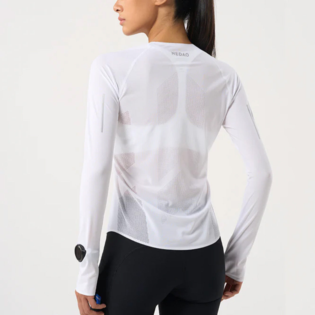 Nedao QiFlow Ventilated Women's Running Long-Sleeve T-Shirt - White