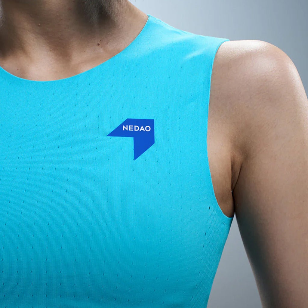 Nedao QiFlow Women's Running Crop Tank Top - Sky Blue