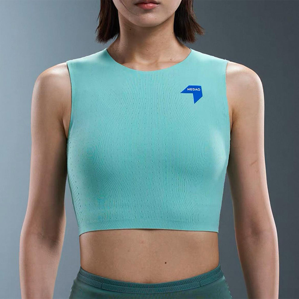 Nedao QiFlow Women's Running Crop Tank Top - Mint Green