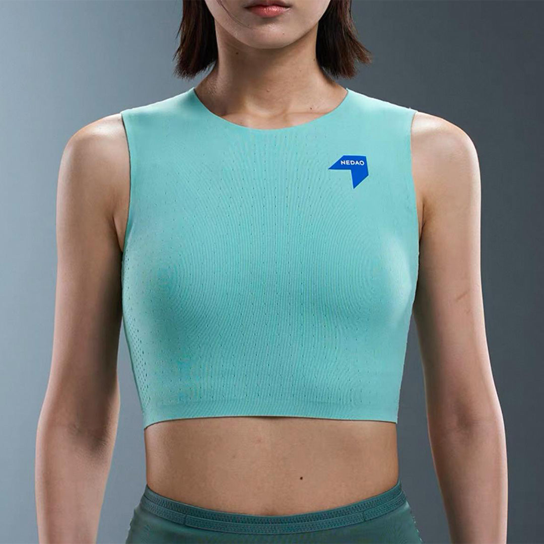 Nedao QiFlow Women's Running Crop Tank Top - Mint Green