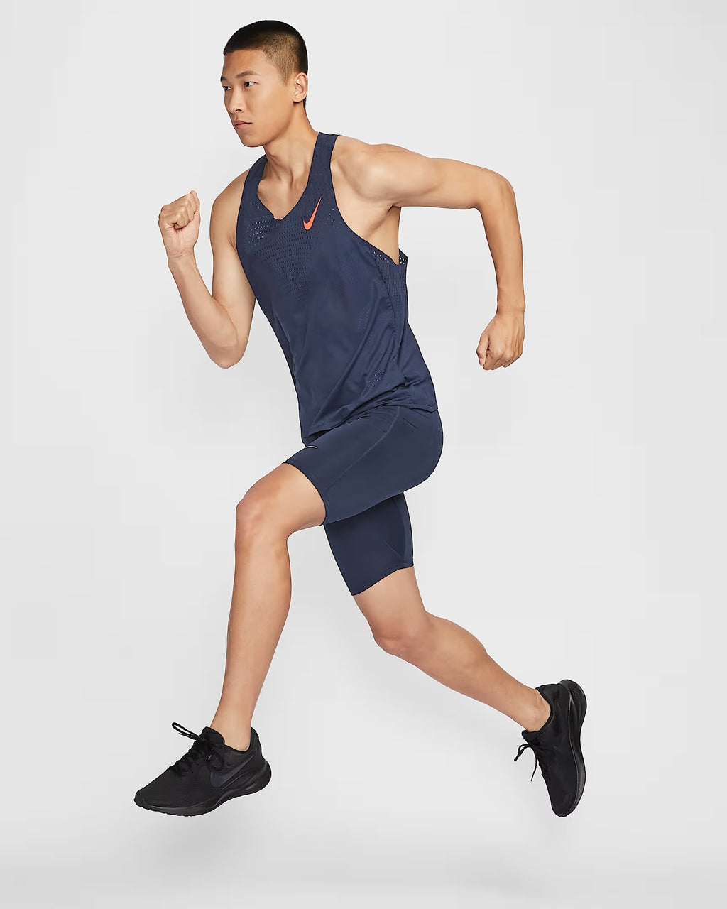 Nike Fast Dri-FIT Brief-Lined Running 1/2-Length Men's Running Tights - Blue Obsidian