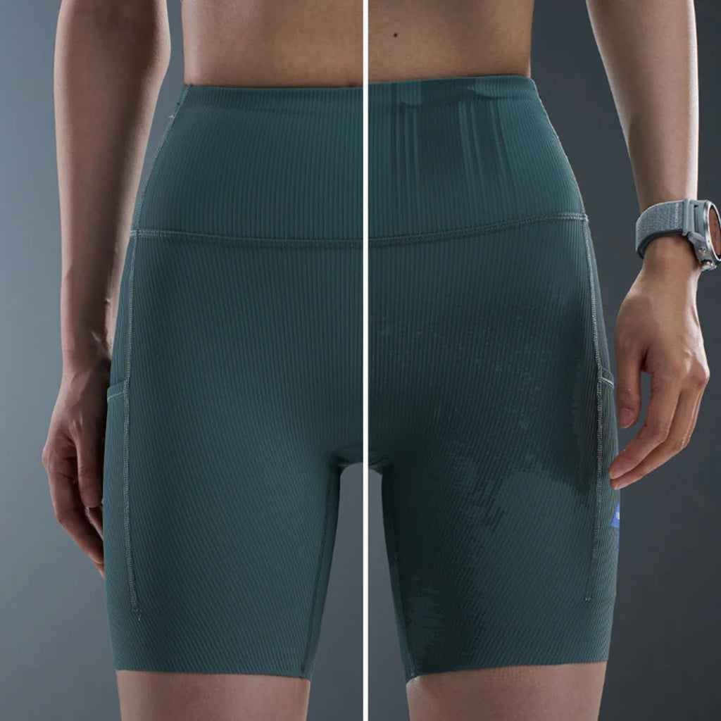 Nedao VelocityX 1/2-Length Women's Running Tights - Mist Green