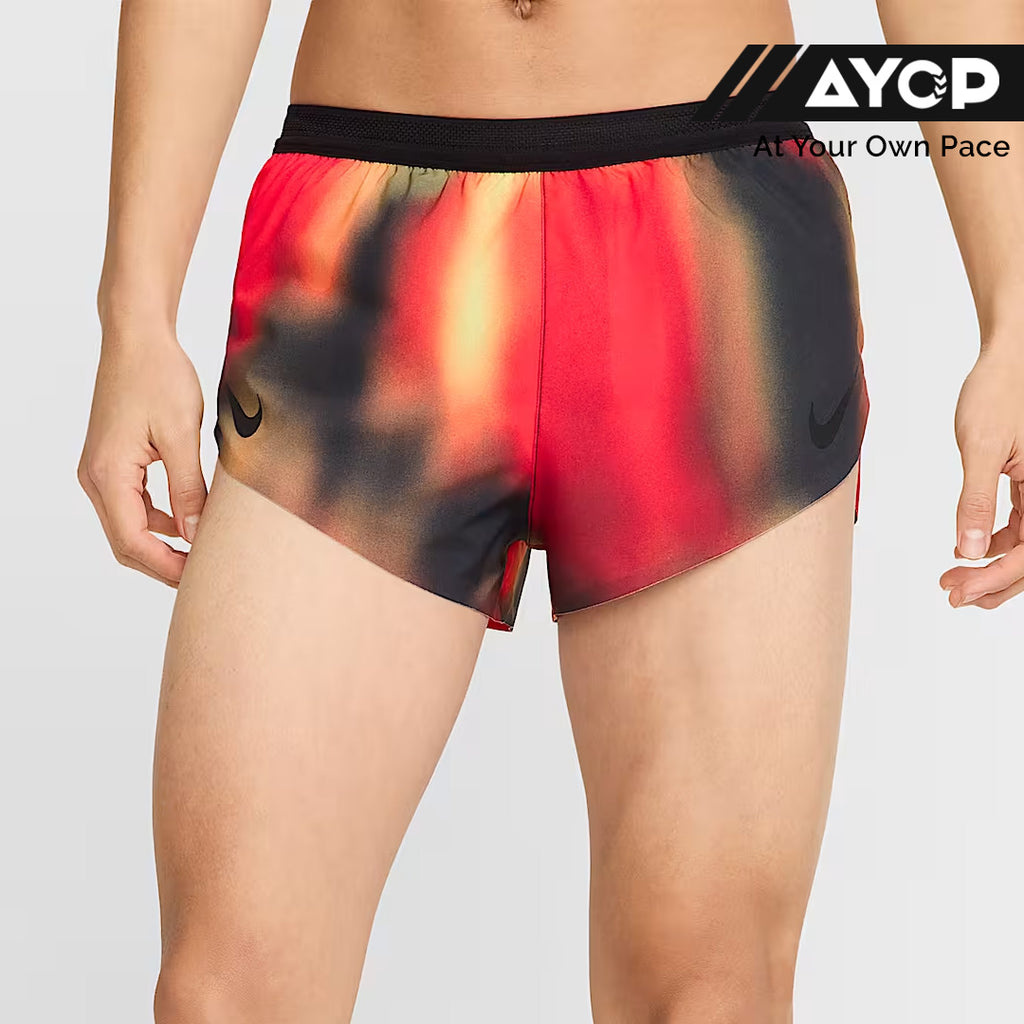 Nike Dri-FIT ADV AeroSwift Elite Entry Men's Running Shorts - Light Lemon Twist/Light Crimson/Black