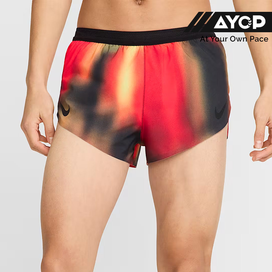 Nike Dri-FIT ADV AeroSwift Elite Entry Men's Running Shorts - Light Lemon Twist/Light Crimson/Black