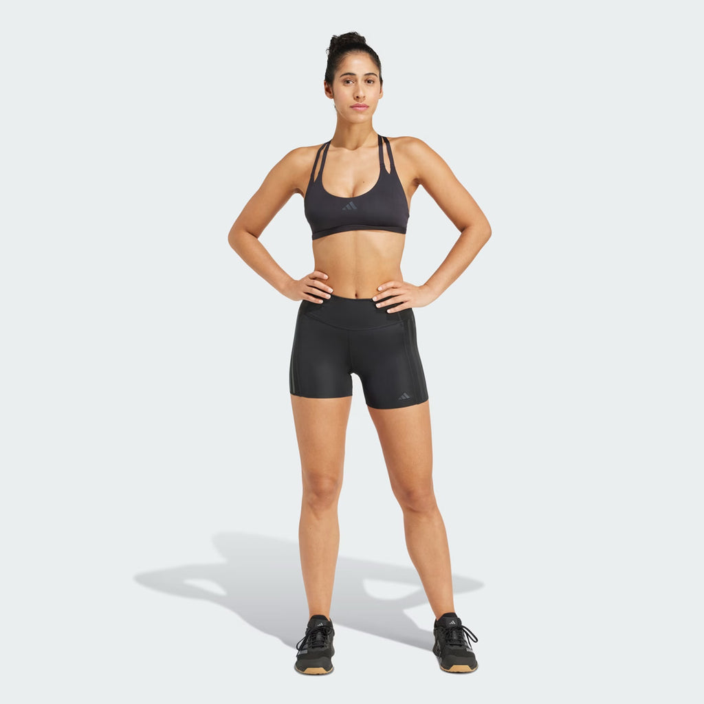 Adidas Optime 4-Inch Raw-Cut-Hem Women's Training Leggings - Black