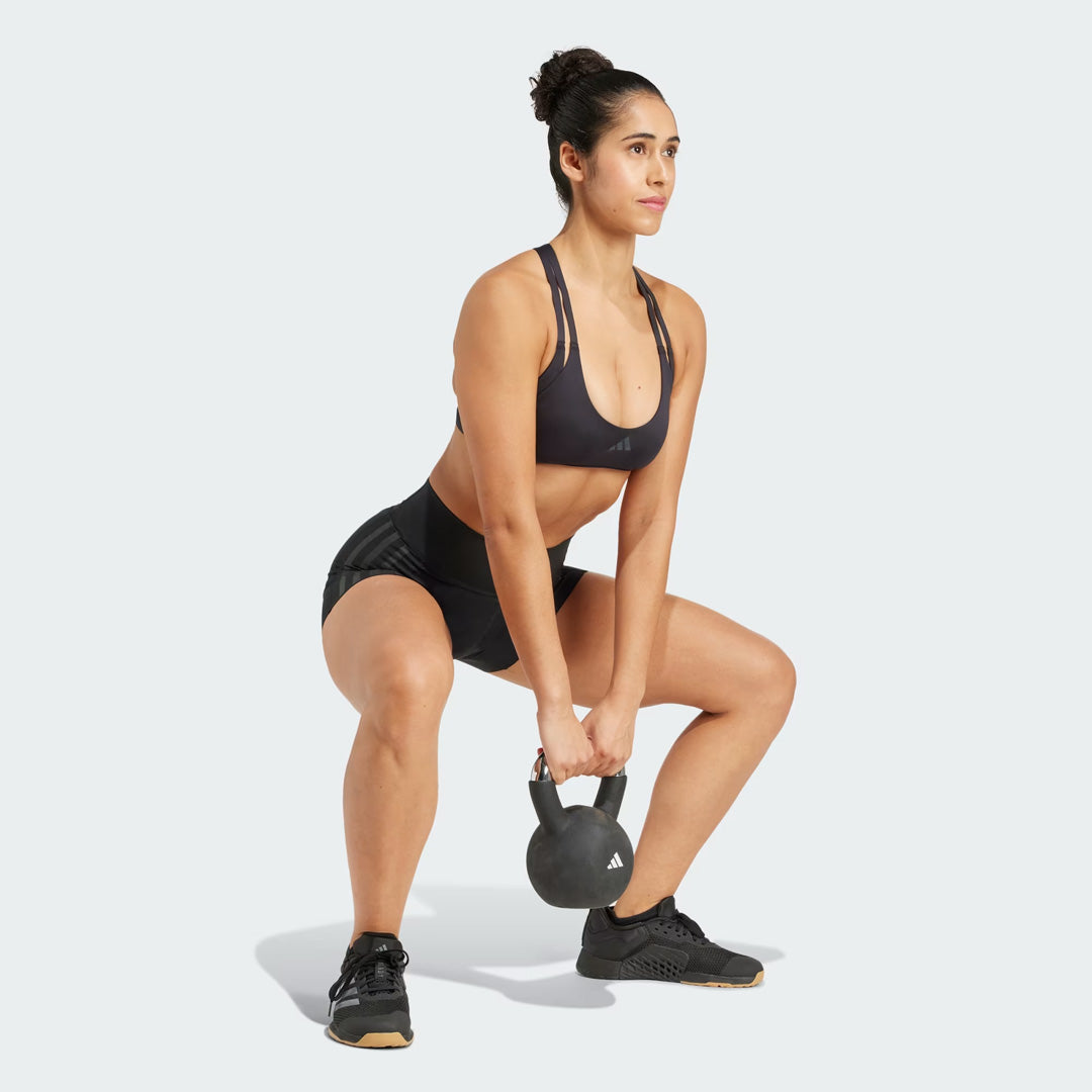 Adidas Optime 4-Inch Raw-Cut-Hem Women's Training Leggings - Black