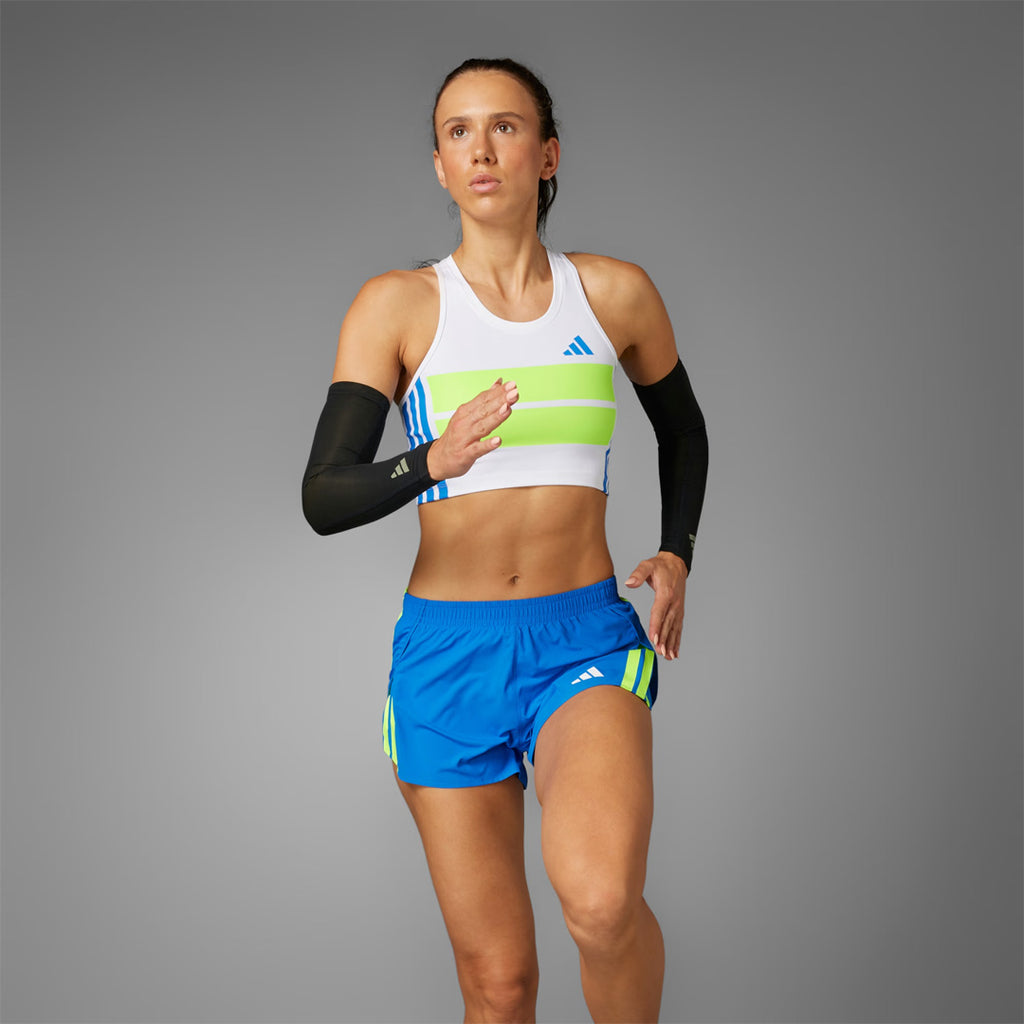 Adidas Adizero Retro Women's Running Crop Top - White / Lucid Lemon