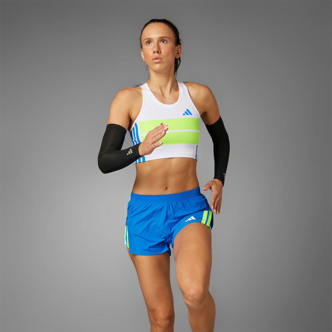 Adidas Adizero Retro Women's Running Crop Top - White / Lucid Lemon