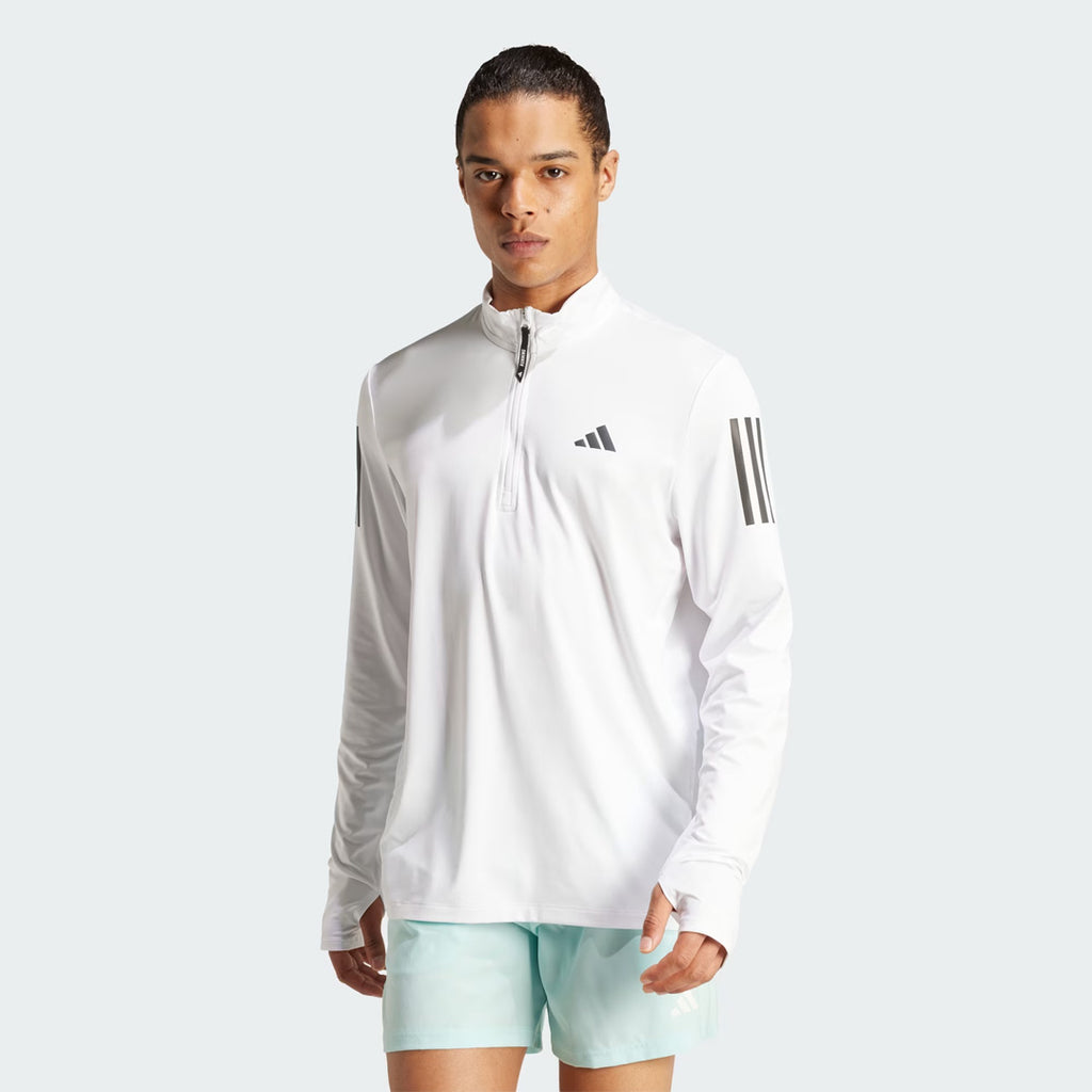 Adidas Own the Run Half-Zip Men's Running Track Jacket - White