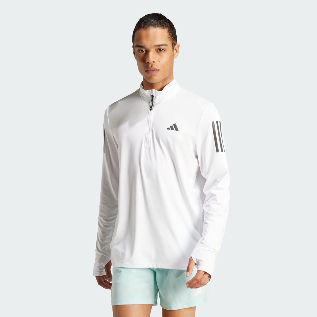 Adidas Own the Run Half-Zip Men's Running Track Jacket - White