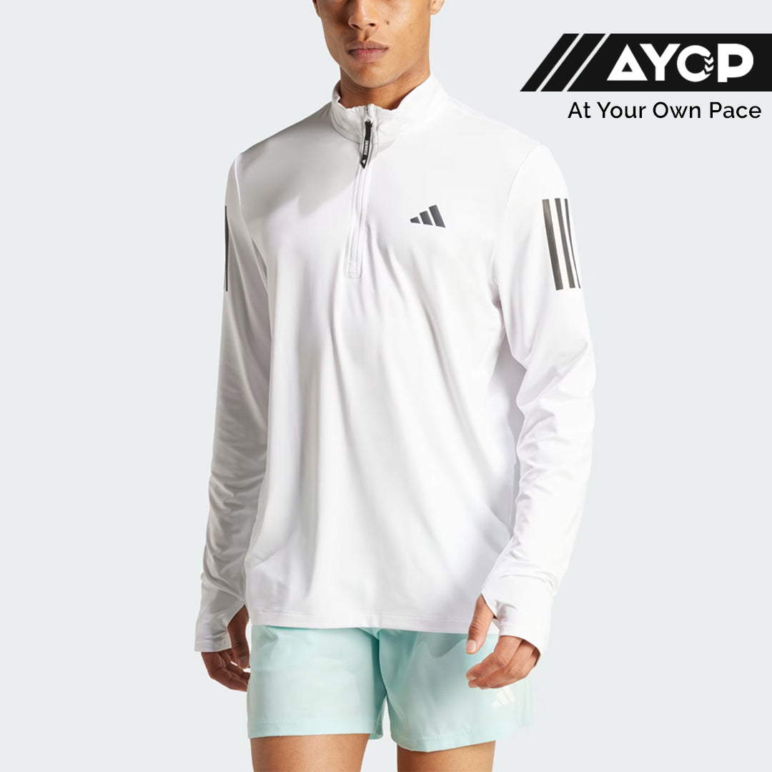 Adidas Own the Run Half-Zip Men's Running Track Jacket - White