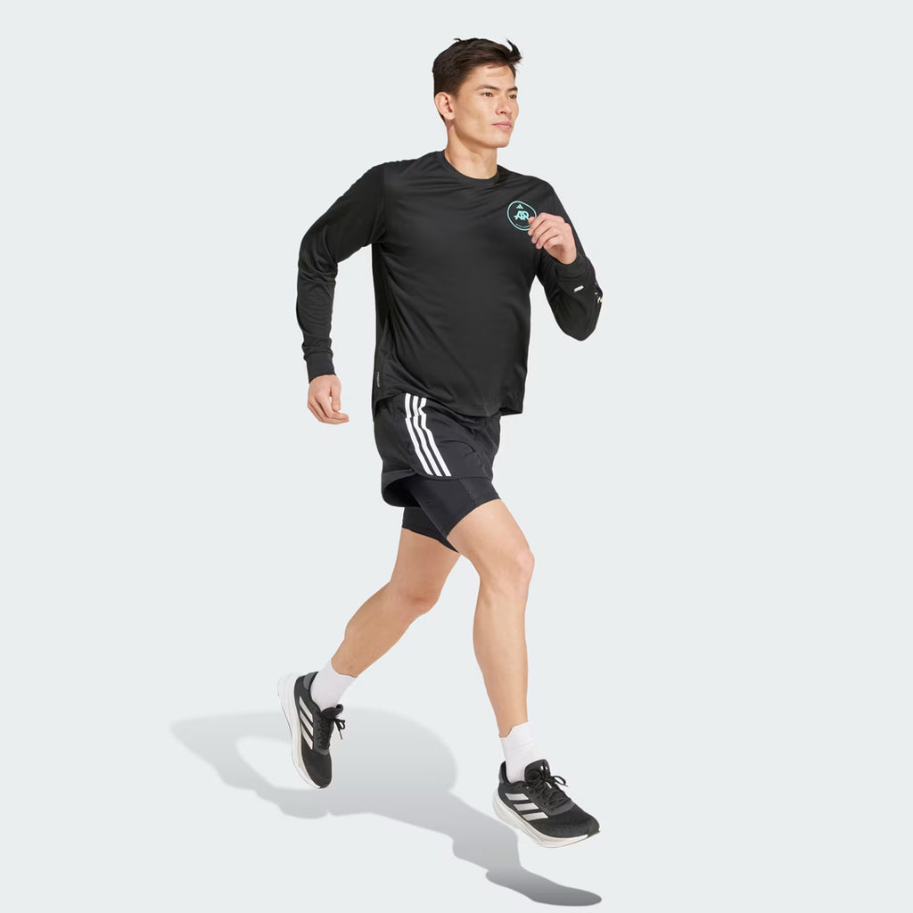 Adidas Own the Run Runners Unisex Running T-Shirt Long Sleeve - Black