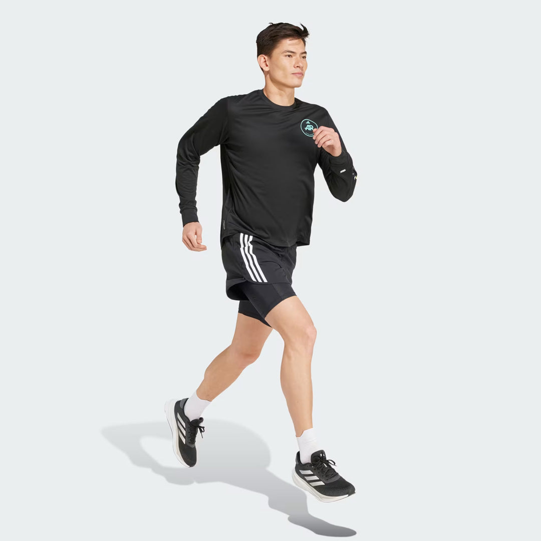 Adidas Own the Run Runners Unisex Running T-Shirt Long Sleeve - Black