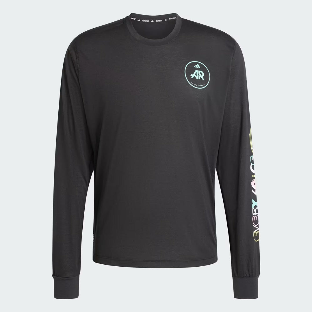 Adidas Own the Run Runners Unisex Running T-Shirt Long Sleeve - Black