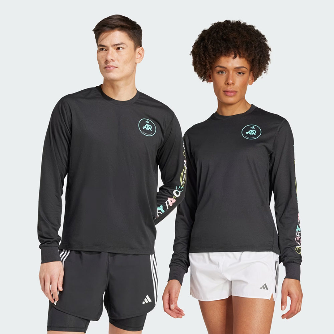 Adidas Own the Run Runners Unisex Running T-Shirt Long Sleeve - Black