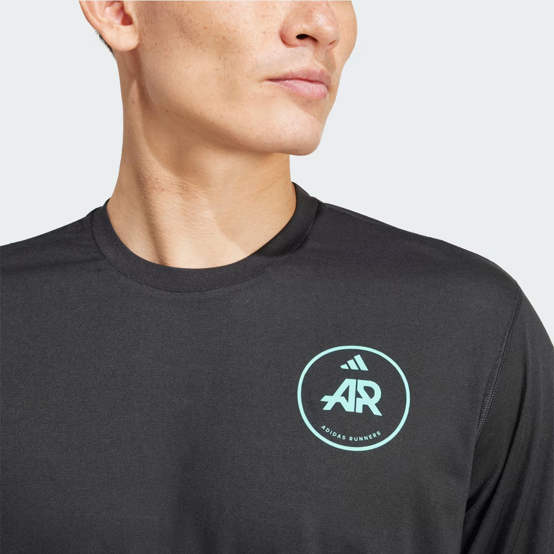 Adidas Own the Run Runners Unisex Running T-Shirt Long Sleeve - Black