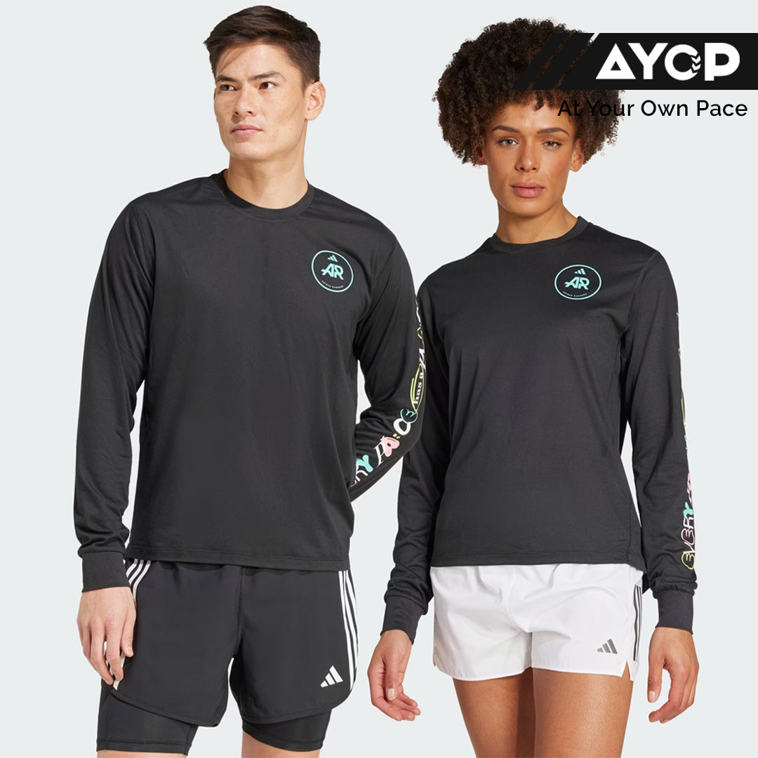 Adidas Own the Run Runners Unisex Running T-Shirt Long Sleeve - Black