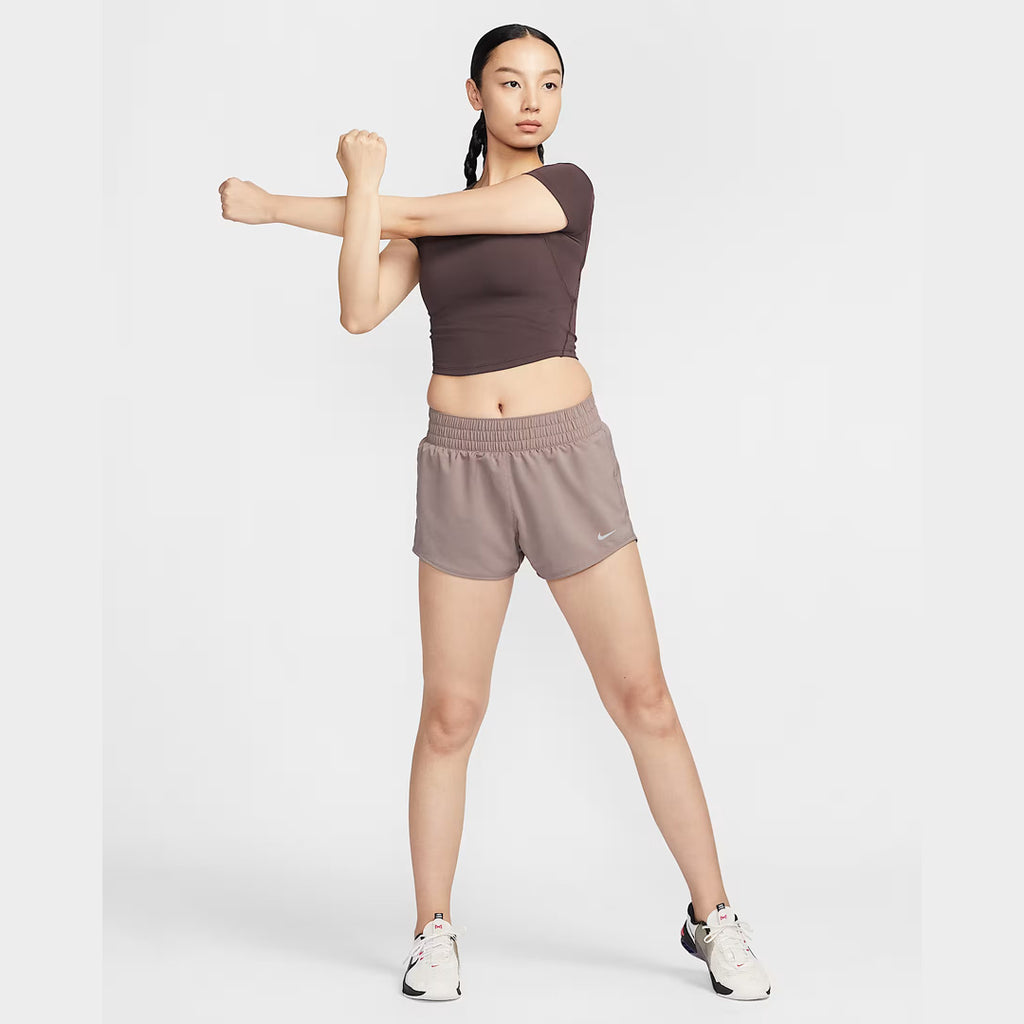 Nike Dri-FIT One Mid-Rise 3-inch Women's Running Shorts - Mink Brown