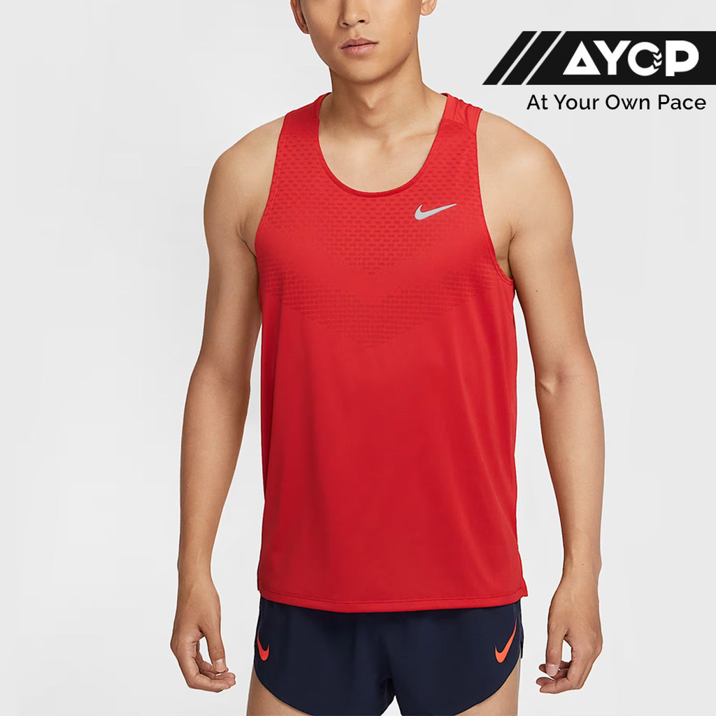 Tank Top Lari Pria Nike Dri-FIT Stride ADV - Merah Universitas
