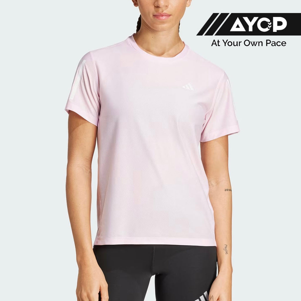 Adidas Own The Run Women’s Running Tee - JD Pink