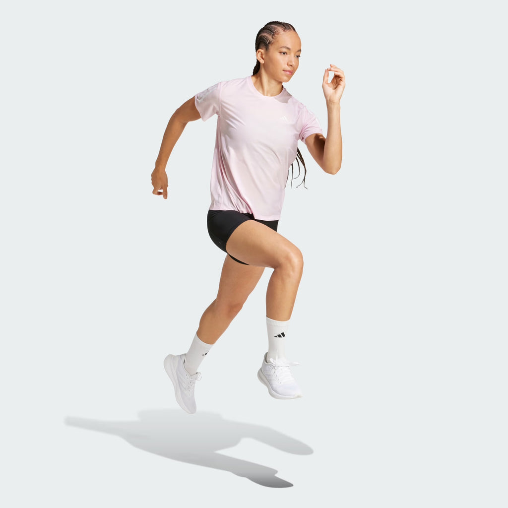 Adidas Own The Run Women’s Running Tee - JD Pink