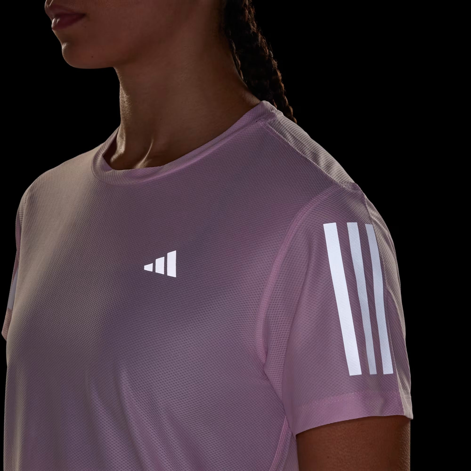 Adidas Own The Run Women’s Running Tee - JD Pink