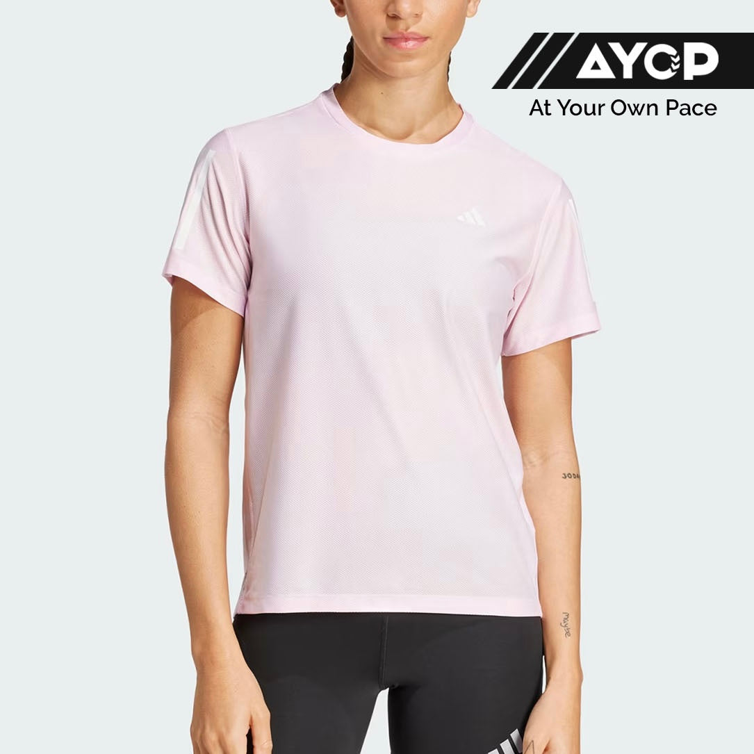 Adidas Own The Run Women’s Running Tee - JD Pink