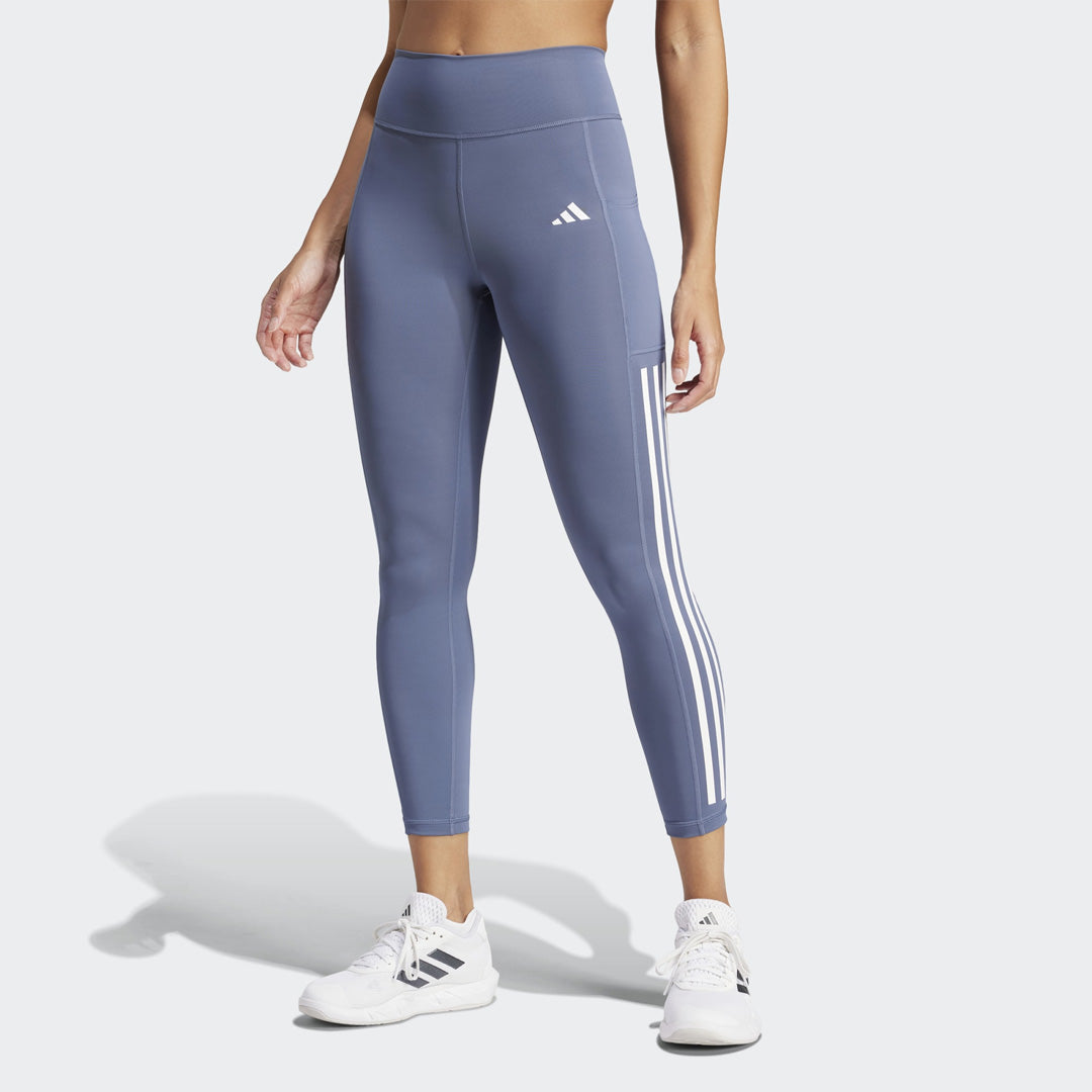 Adidas Optime 3-Stripes Full-Length Women's Training Leggings - Preloved Ink