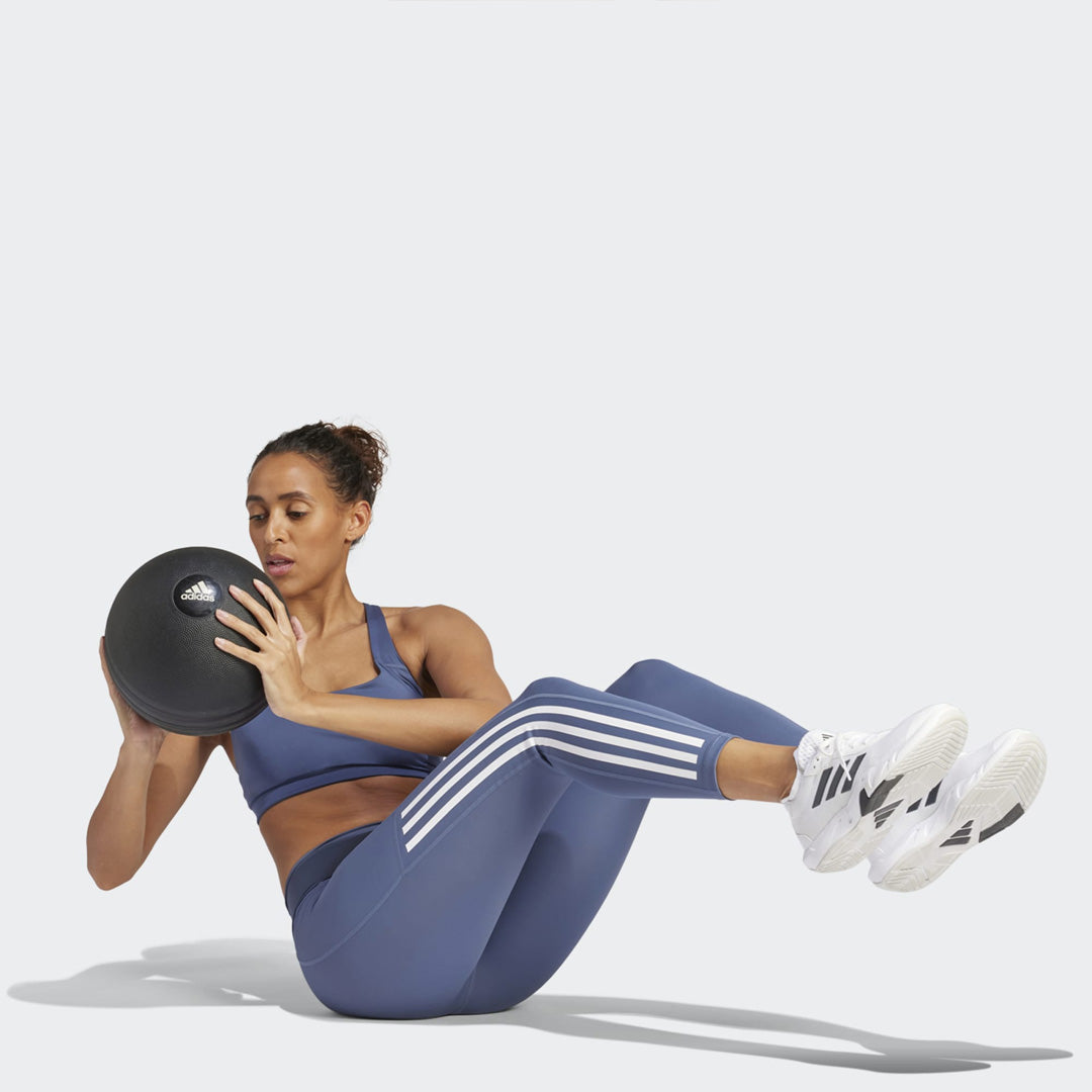 Adidas Optime 3-Stripes Full-Length Women's Training Leggings - Preloved Ink