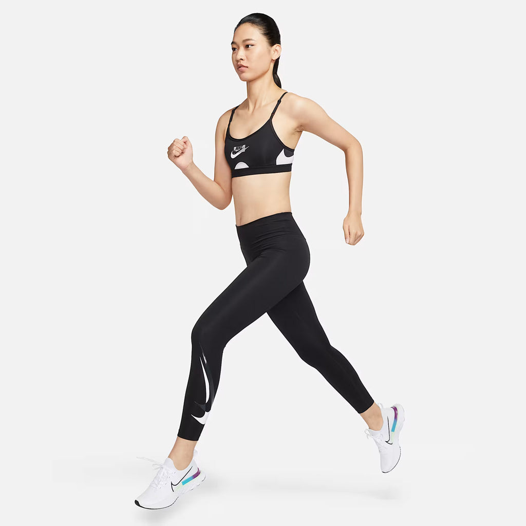 Nike Swoosh Run 7/8 Length Mid-Rise Women's Running Leggings - Black