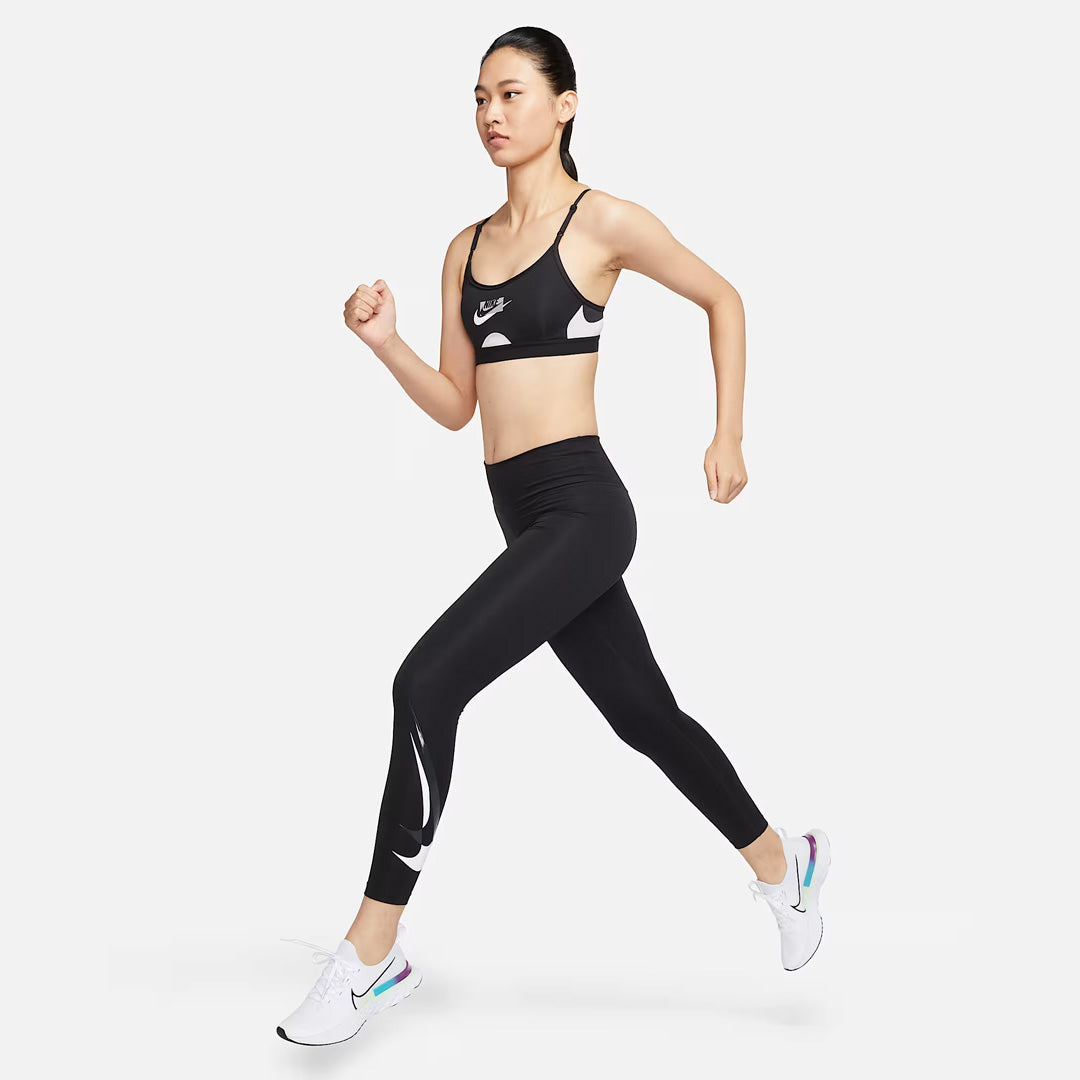 Nike Swoosh Run 7/8 Length Mid-Rise Women's Running Leggings - Black
