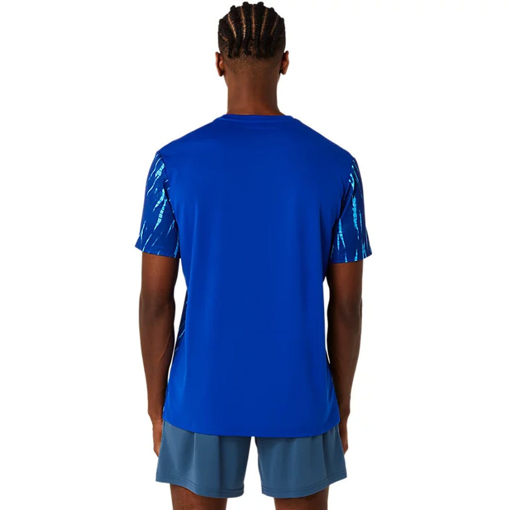 Asics Seasonal All Over Print Men's Running T-Shirt - True Blue