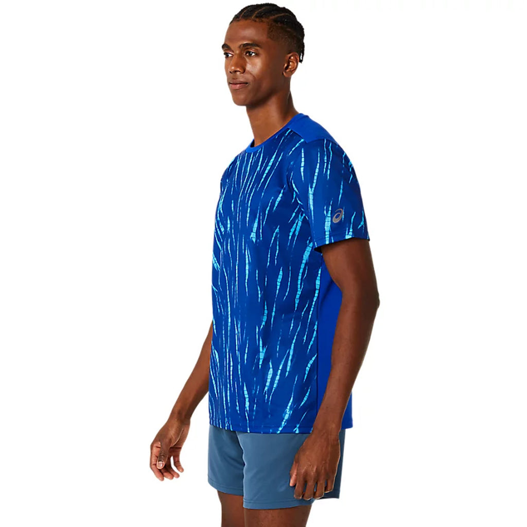 Asics Seasonal All Over Print Men's Running T-Shirt - True Blue