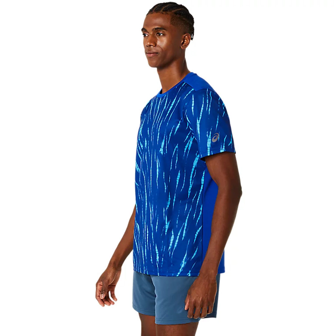 Asics Seasonal All Over Print Men's Running T-Shirt - True Blue